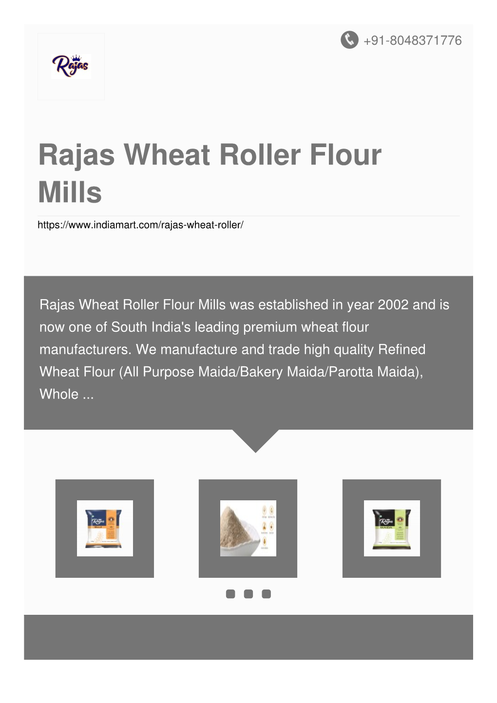 Rajas Wheat Roller Flour Mills