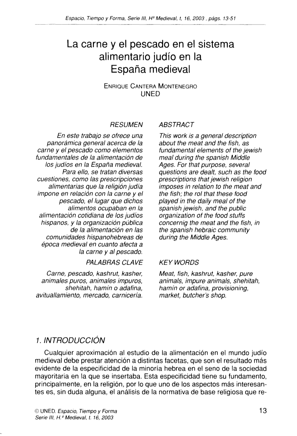 La Carne Y El Pescado En Sistema Alimentario Judío España Medieval