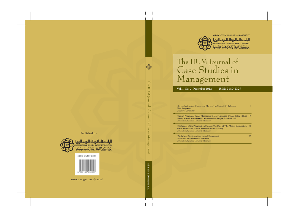 IIUM Journal of Case Studies in Management Vol
