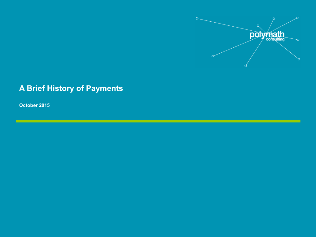 A Brief History of Payments