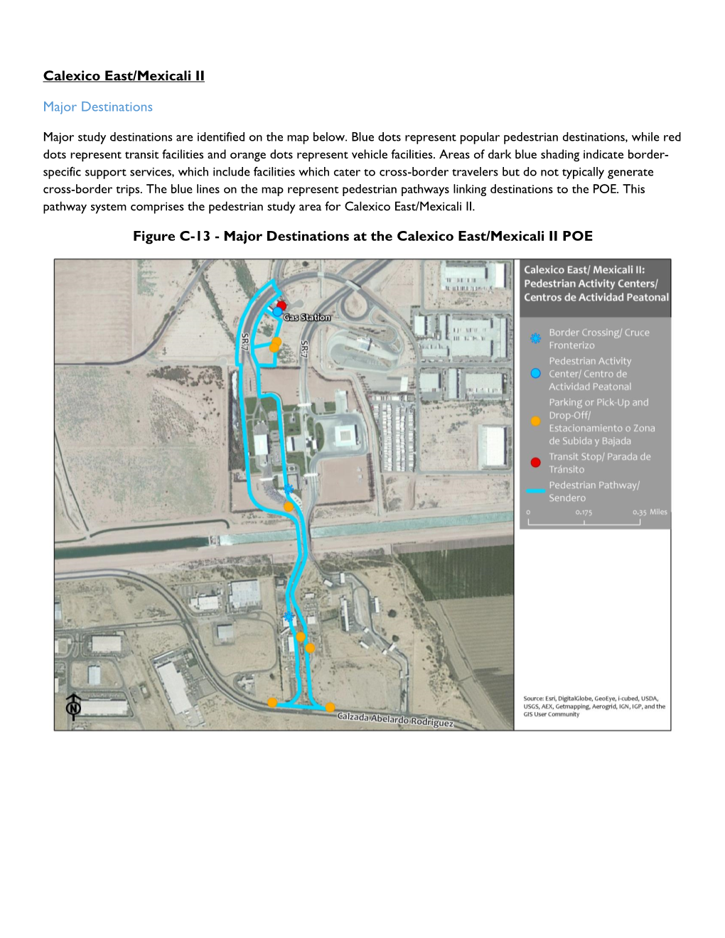 Calexico East/Mexicali II Major Destinations Figure C-13