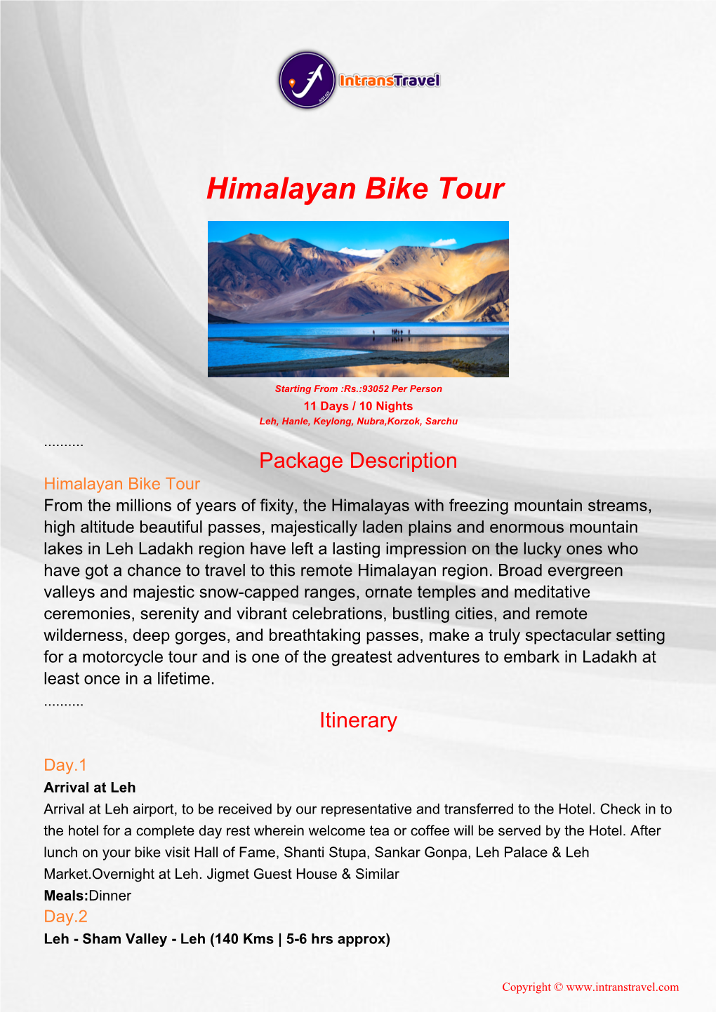 Himalayan Bike Tour