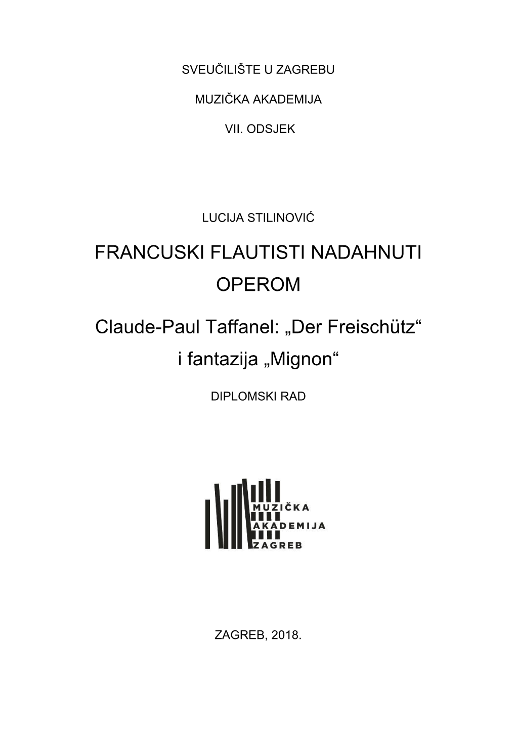 FRANCUSKI FLAUTISTI NADAHNUTI OPEROM Claude-Paul