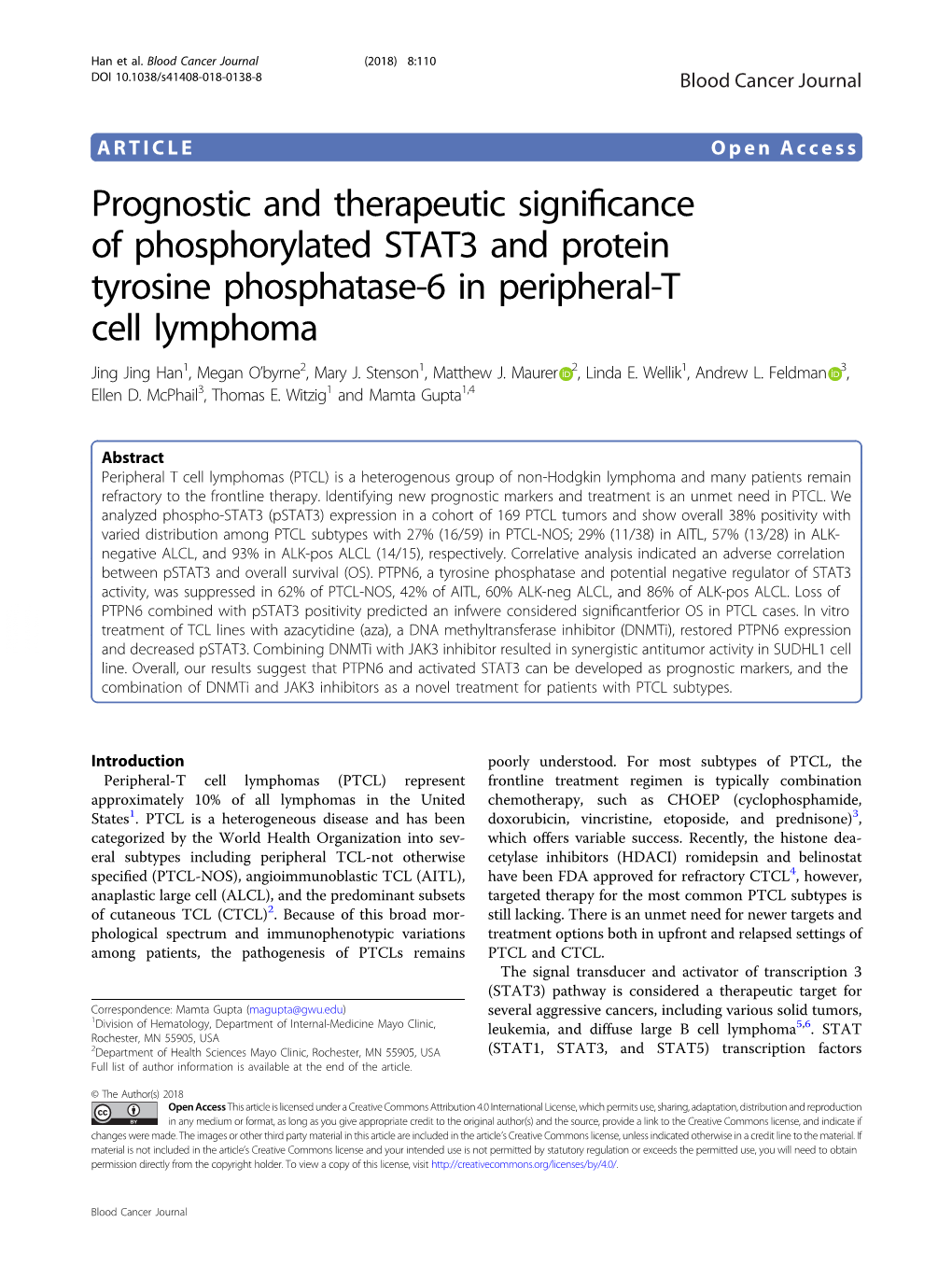 Prognostic and Therapeutic Significance of Phosphorylated