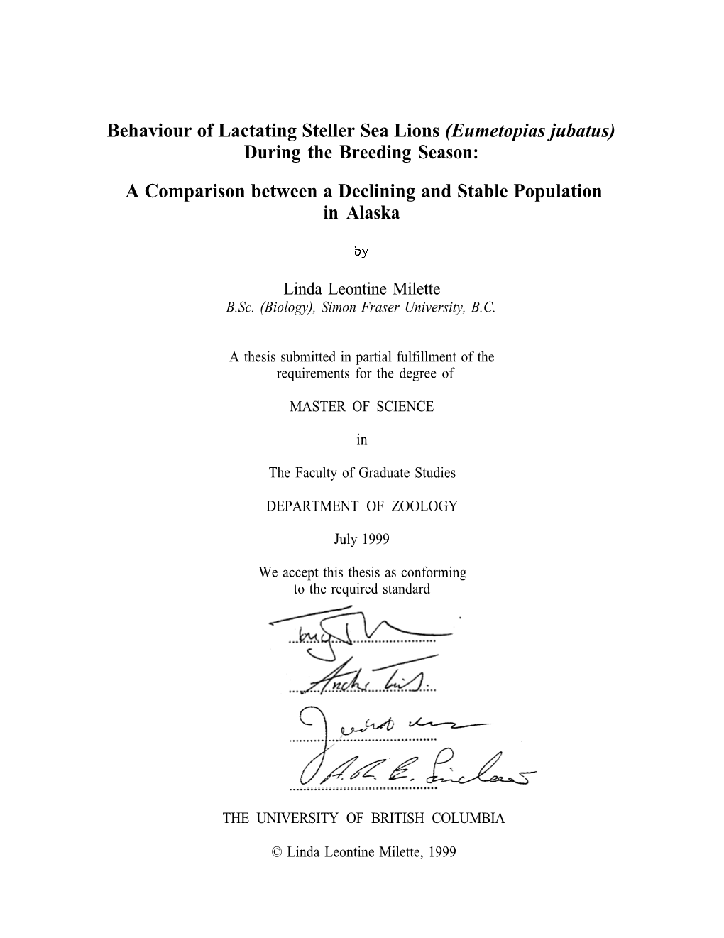 Behaviour of Lactating Steller Sea Lions (Eumetopias Jubatus) During the Breeding Season: a Comparison Between a Declining and Stable Population in Alaska