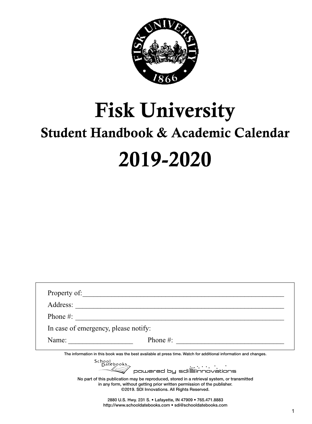 Student Handbook & Academic Calendar