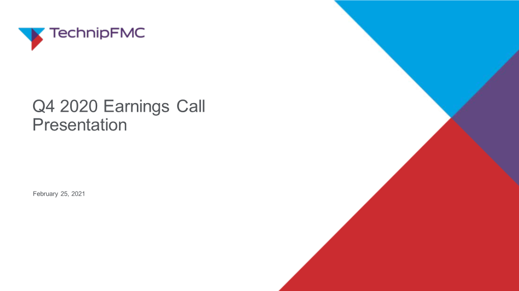 Q4 2020 Earnings Call Presentation