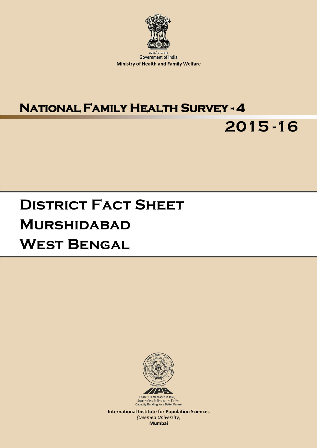 District Fact Sheet Murshidabad West Bengal