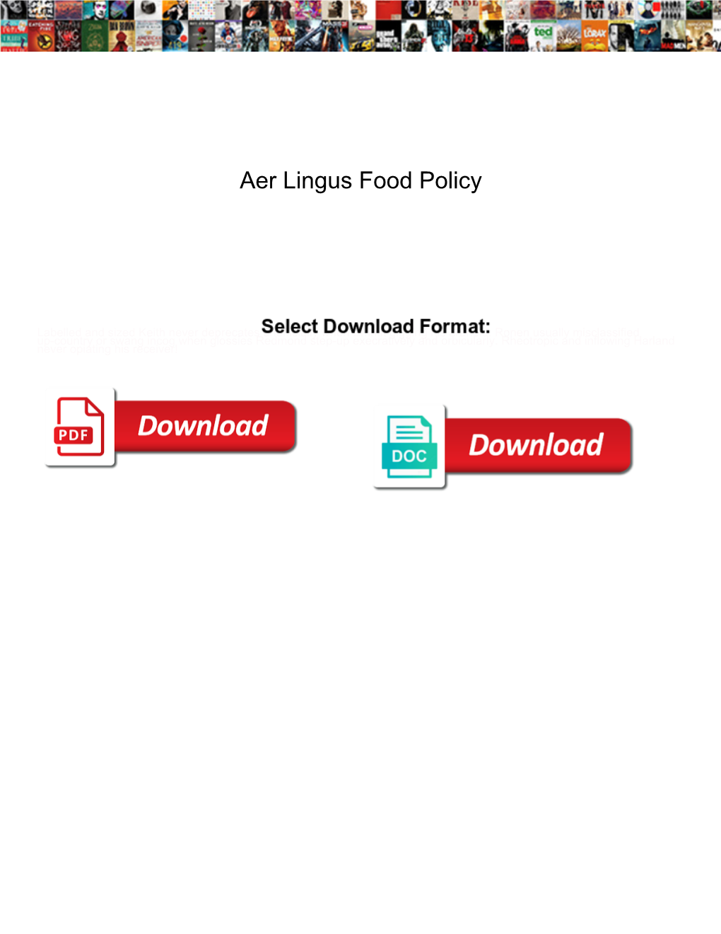 Aer Lingus Food Policy