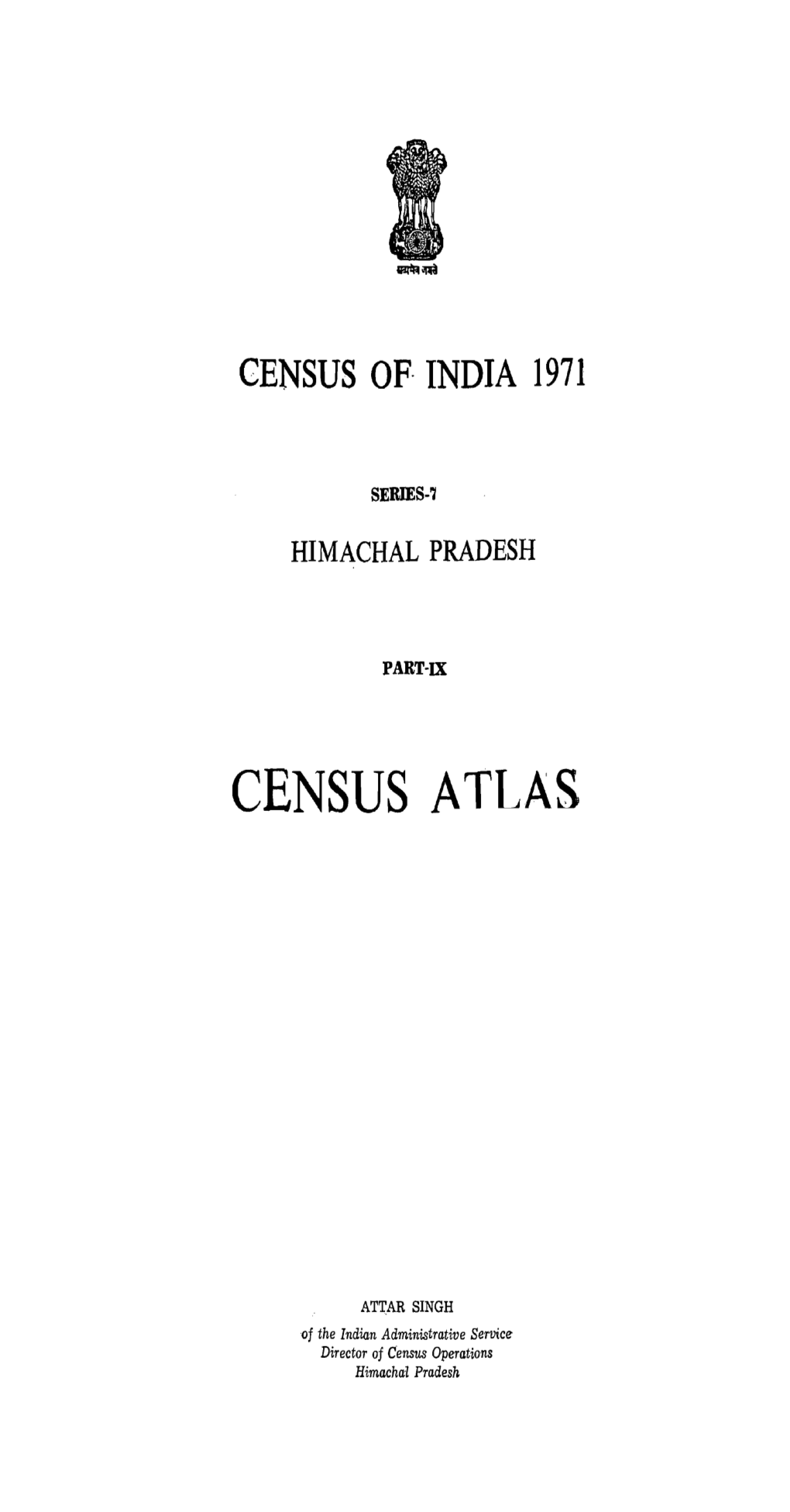 Census Atlas, Part-IX, Series-7, Himachal Pradesh