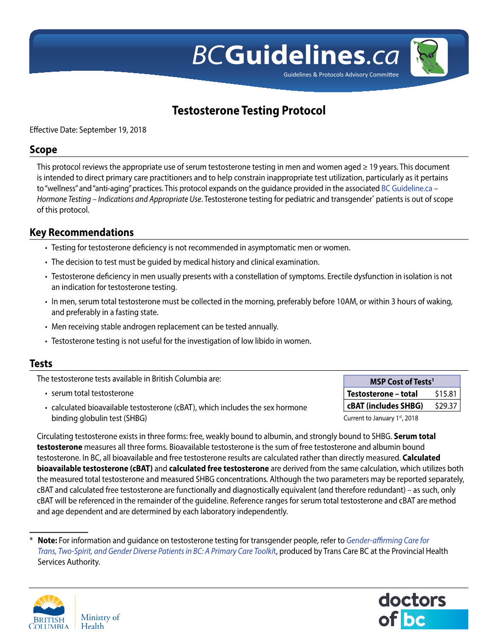 2. Testosterone Testing