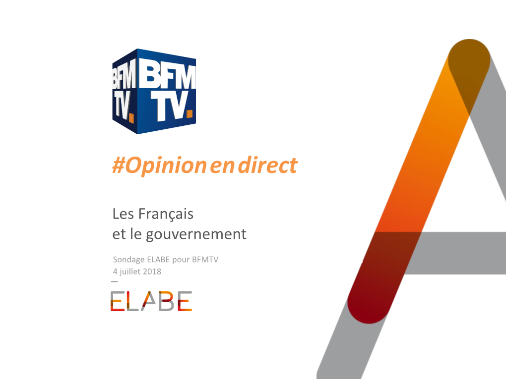Les Français Et Le Gouvernement / Sondage ELABE Pour BFMTV
