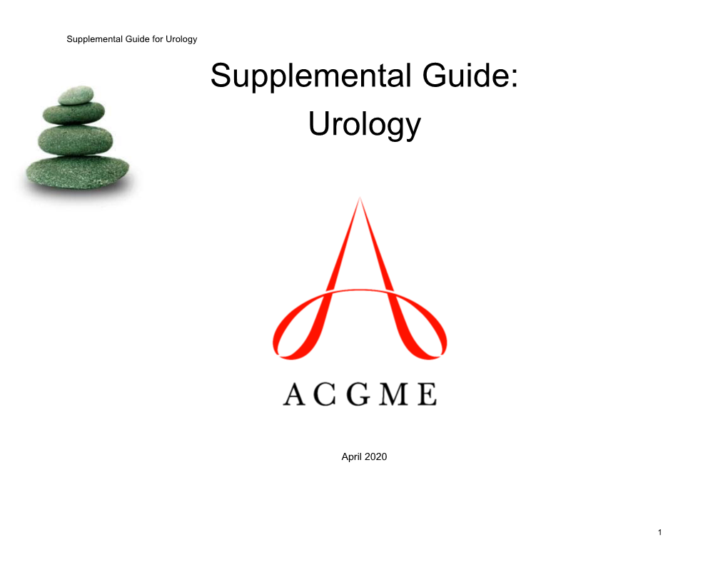 Urology Supplemental Guide