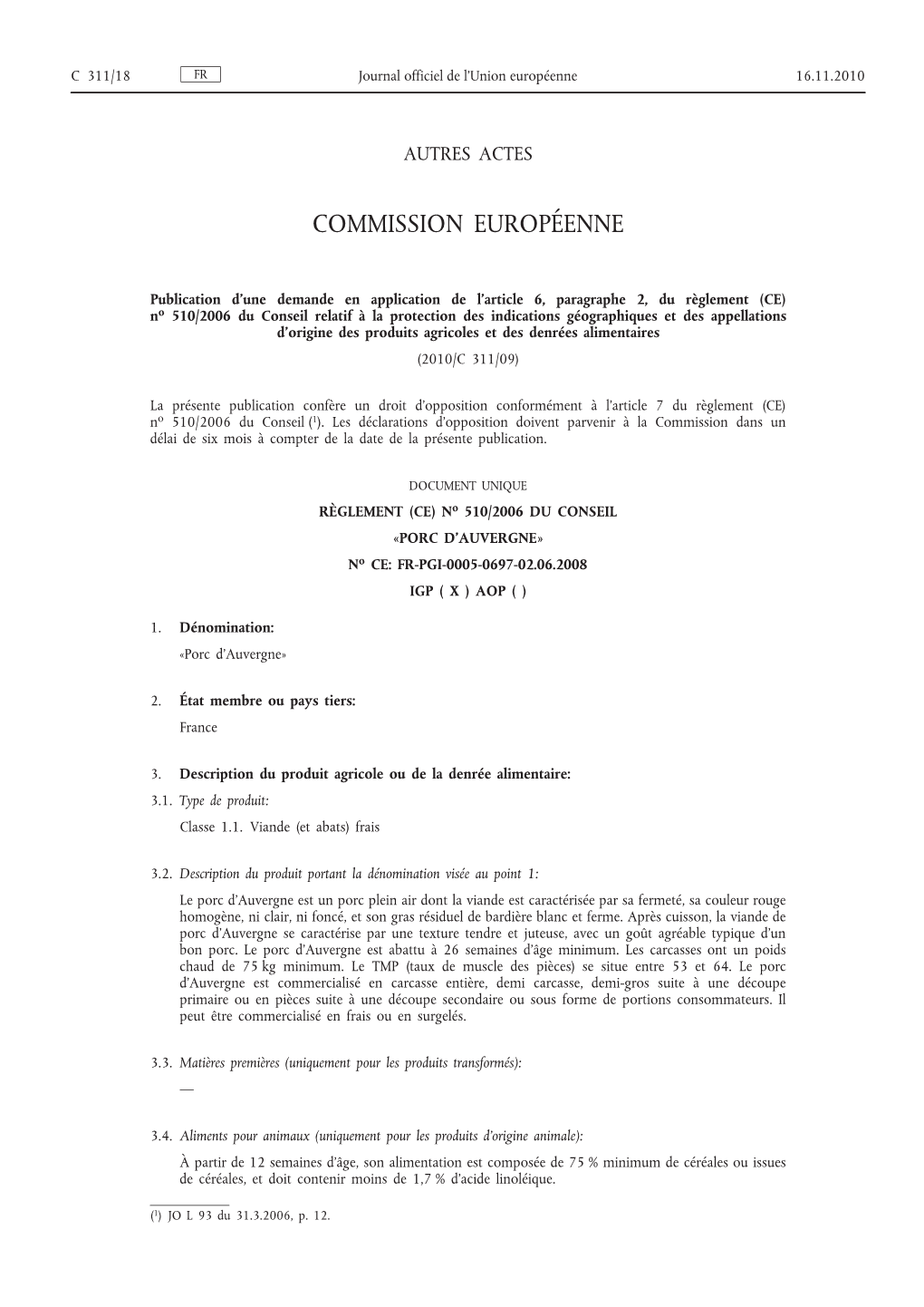 Publication D'une Demande En Application De L'article 6, Paragraphe 2, Du Règlement