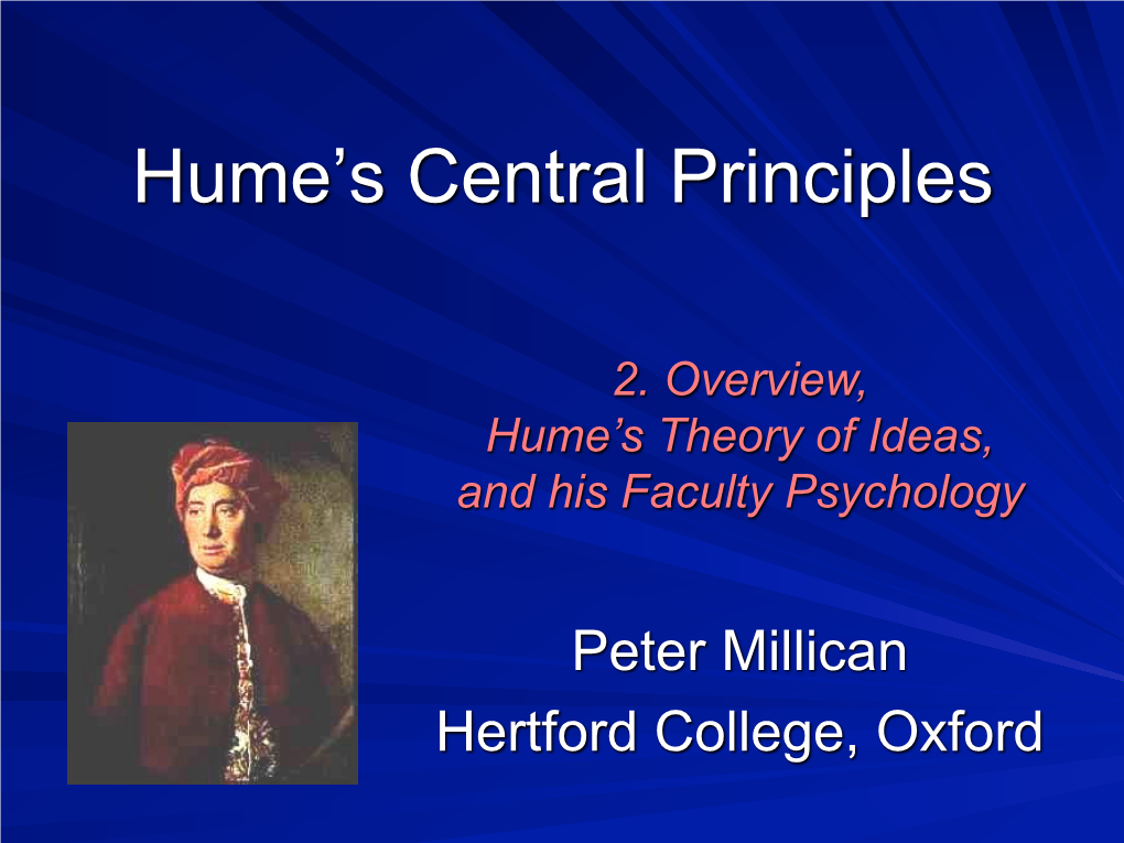 Hume's Central Principles