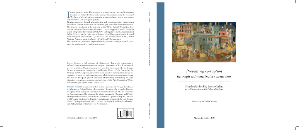 Preventing Corruption Through Administrative Measures Morlacchi Editore U