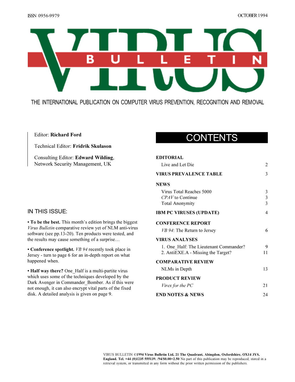 Virus Bulletin, October 1994