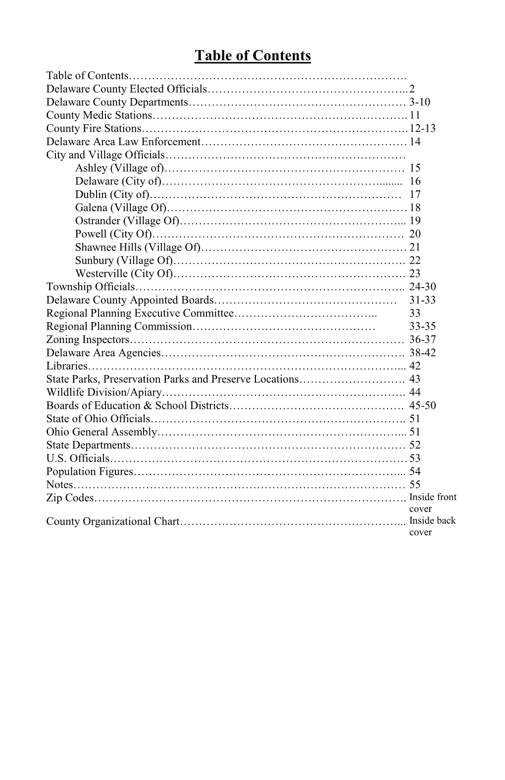 Table of Contents Table of Contents………………………………………………………………