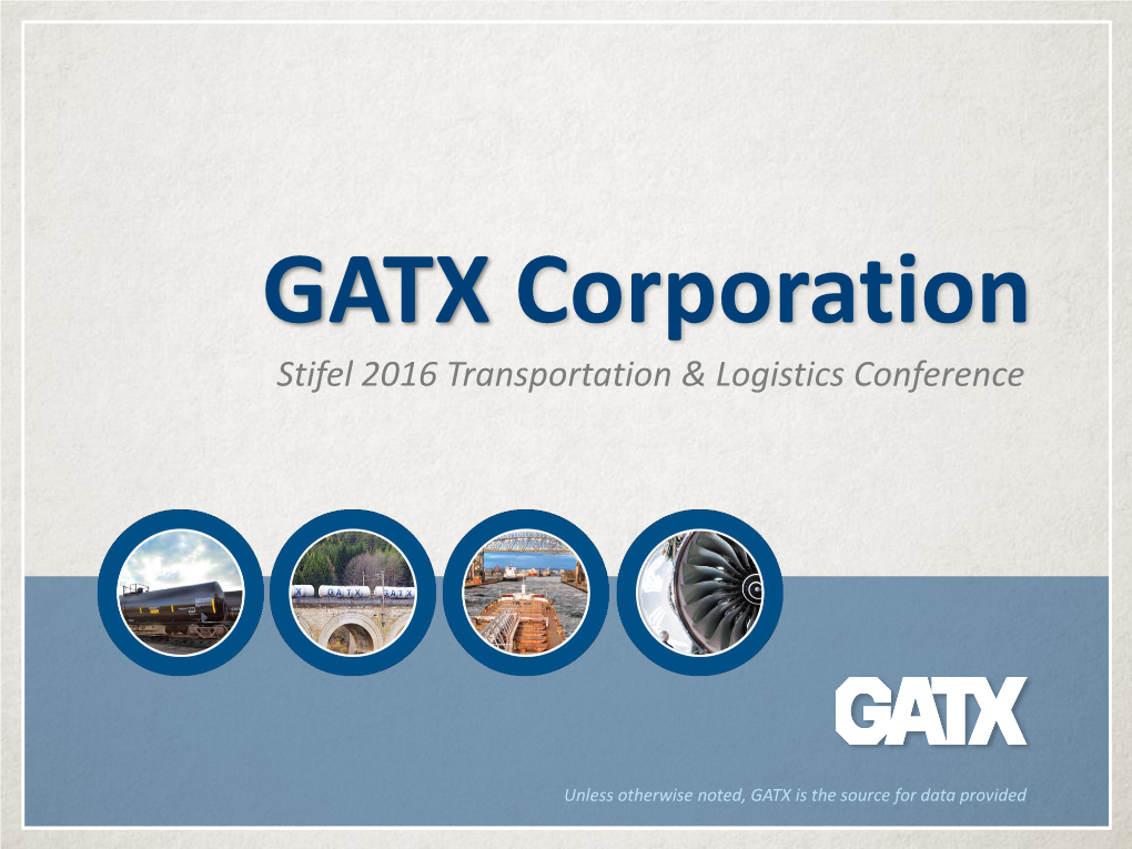 Stifel 2016 Transportation & Logistics Conference