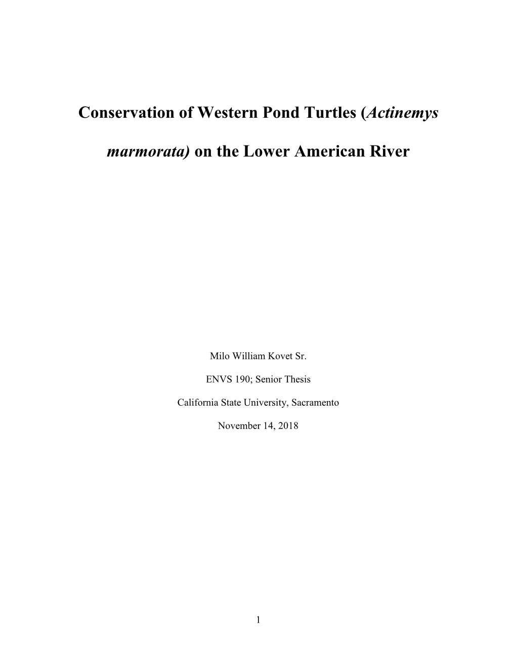 Conservation of Western Pond Turtles (Actinemys