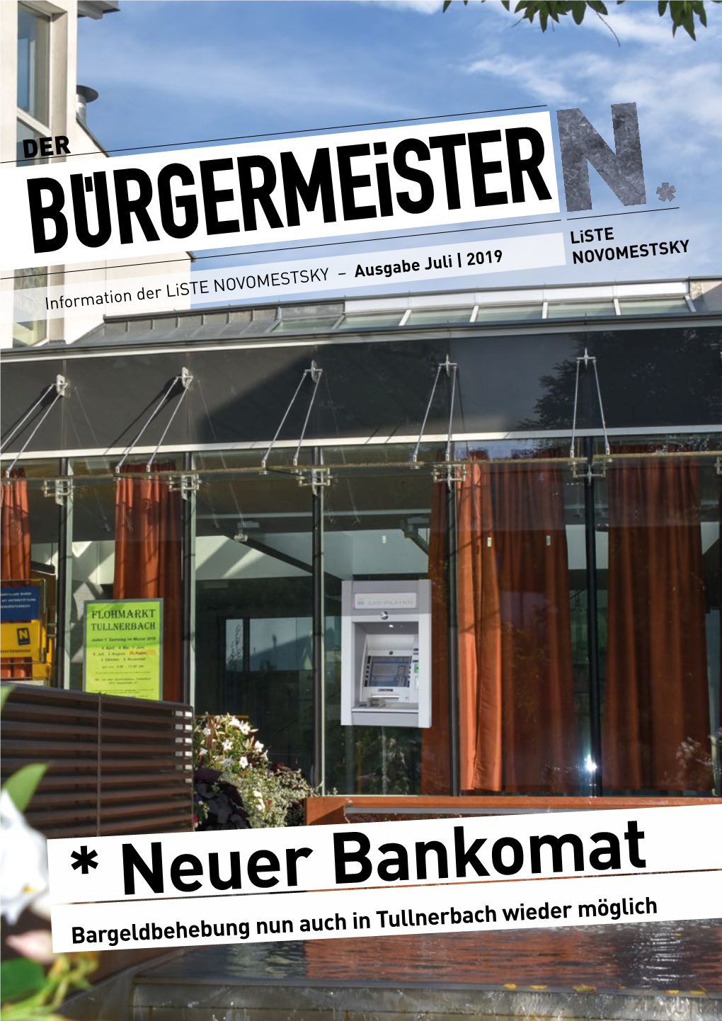 * Neuer Bankomat Bargeldbehebung Nun Auch in Tullnerbach Wieder Möglich 2 | Ausgabe 07/2019