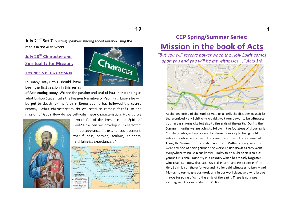 Mission in the Book of Acts