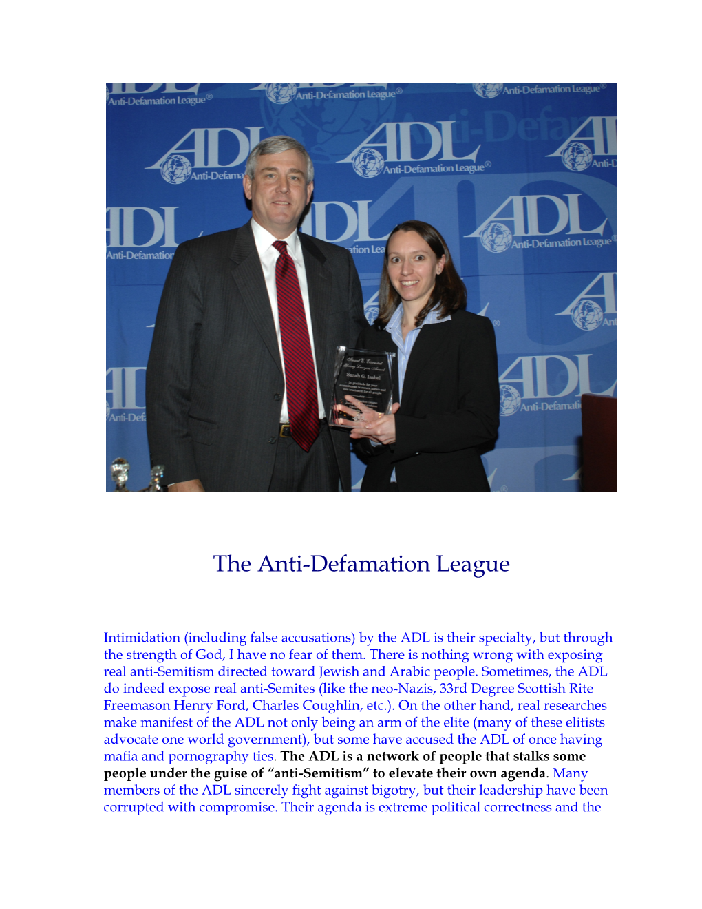 The Anti-Defamation League