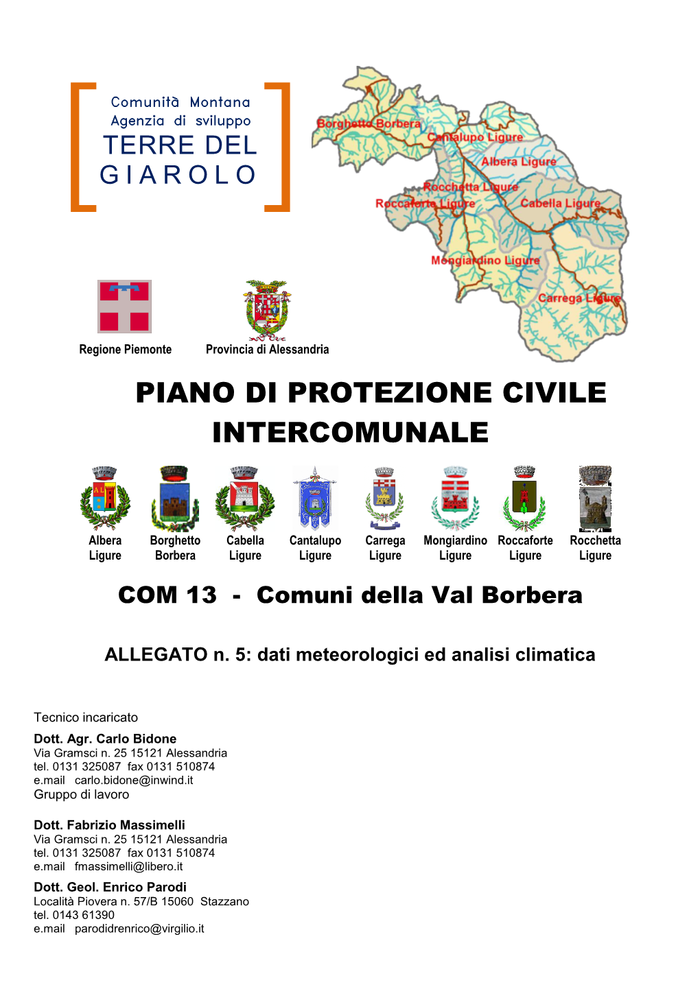 Piano Di Protezione Civile Intercomunale