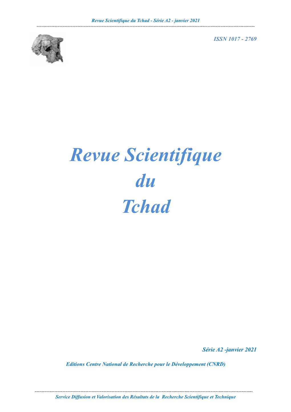 Revue Revue Scientifique Du Tchad Scientifique