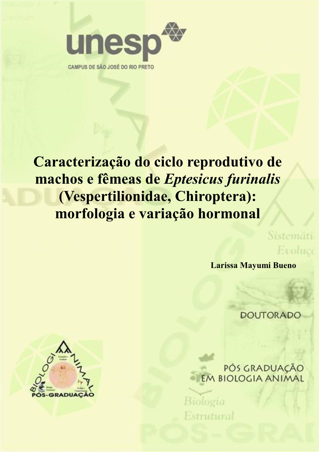 Caracterização Do Ciclo Reprodutivo De Machos E Fêmeas De Eptesicus Furinalis (Vespertilionidae, Chiroptera)