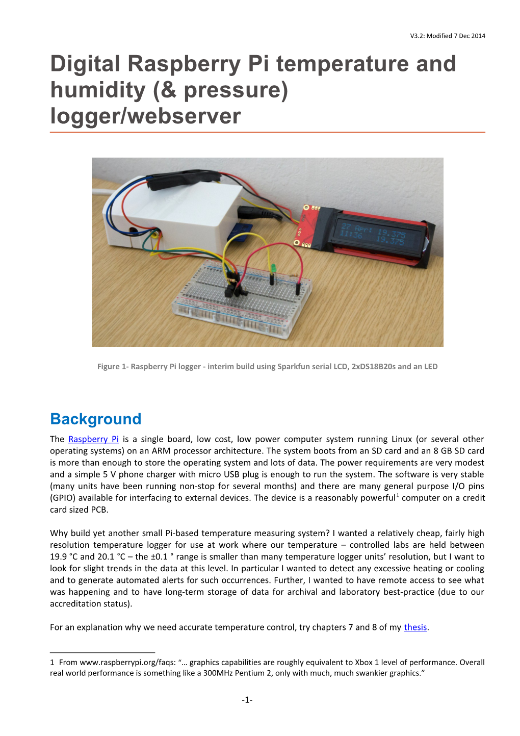 Digital Raspberry Pi Temperature and Humidity (& Pressure) Logger/Webserver