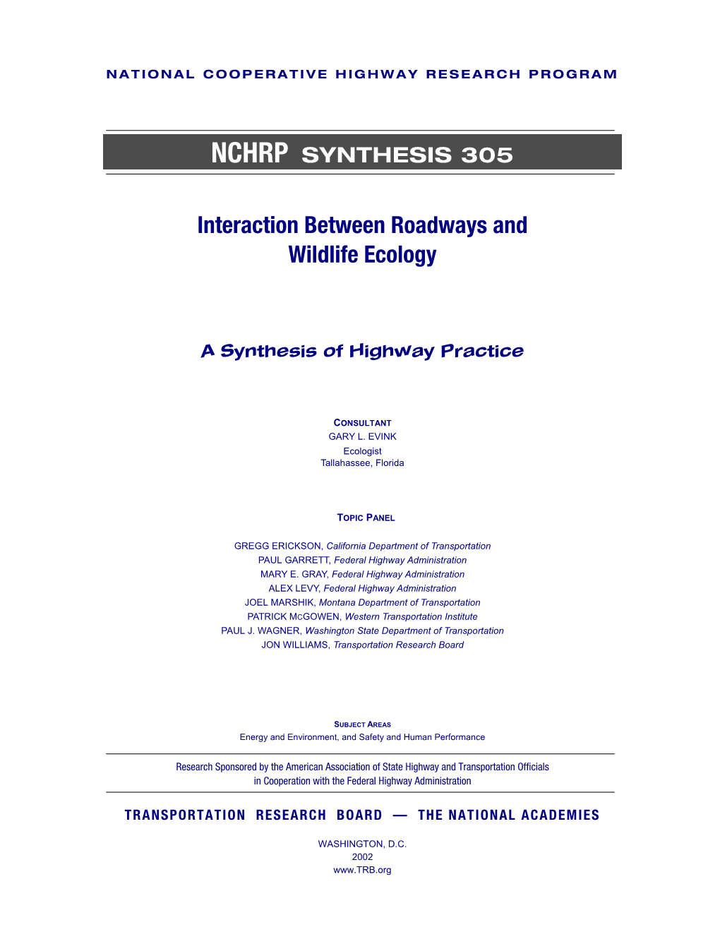 Nchrp Synthesis 305