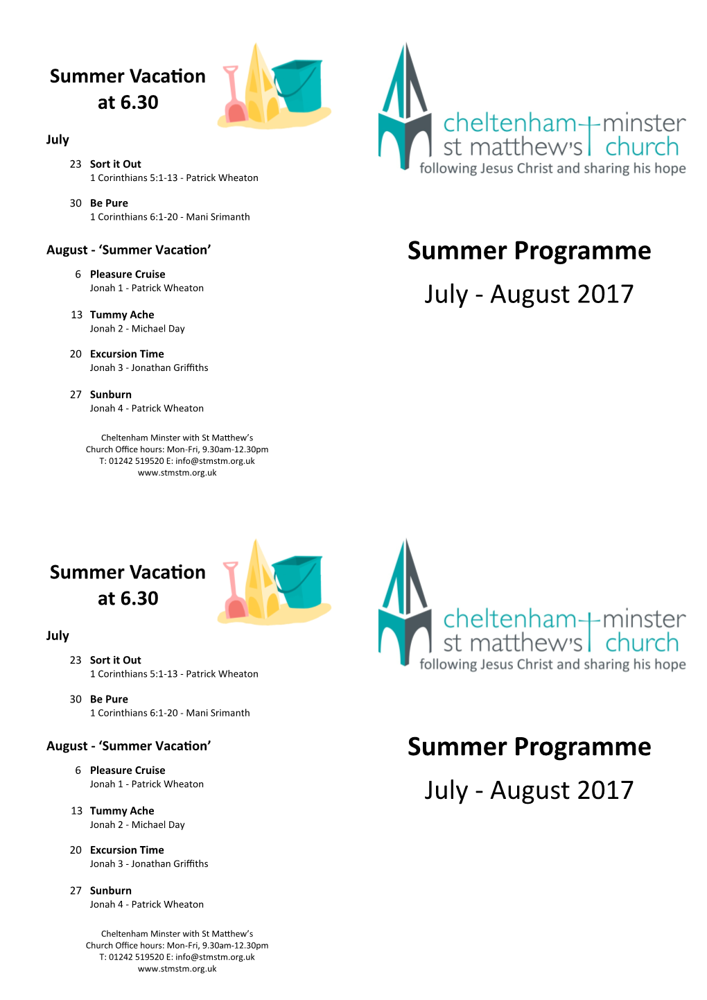 Summer Programme July
