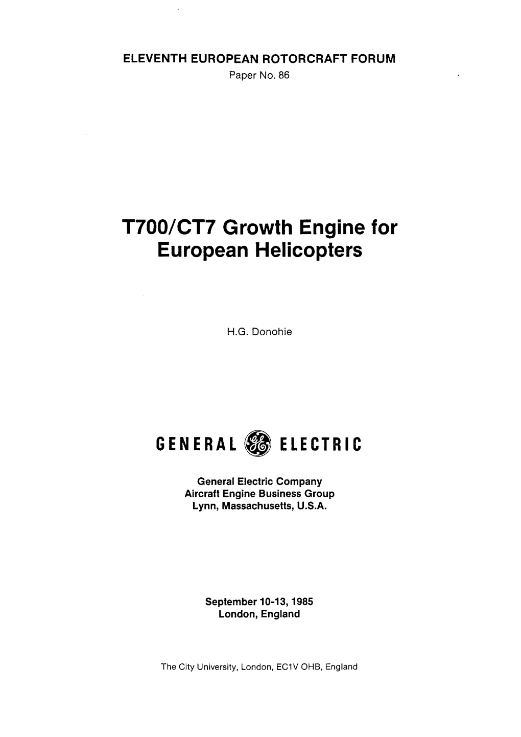 T700/CT7 Growth Engine for European Helicopters