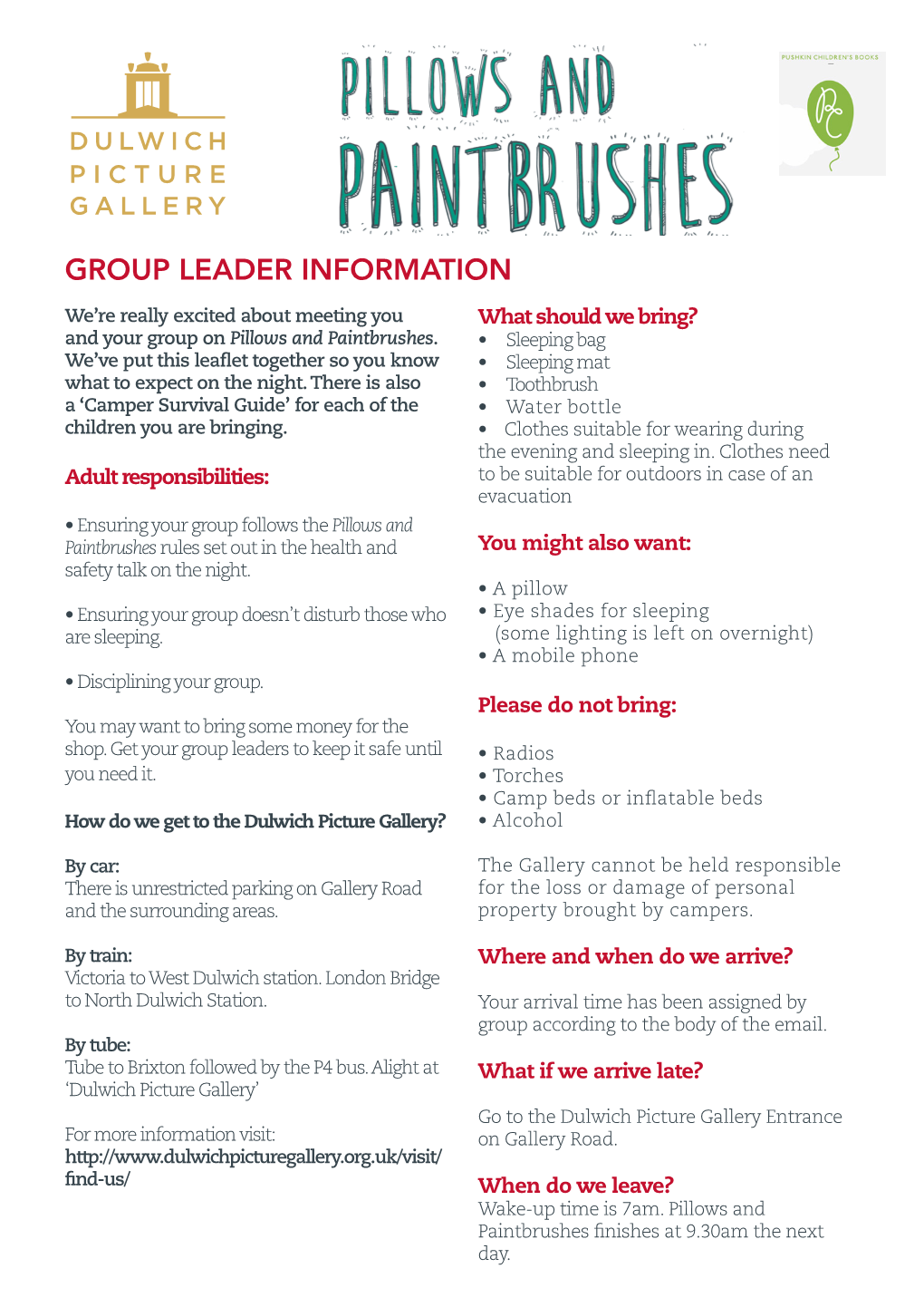 Group Leader Information