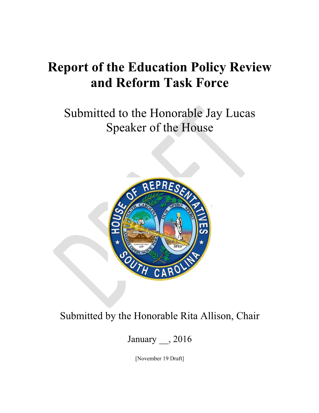 Report of the Education Policy Review and Reform Task Force