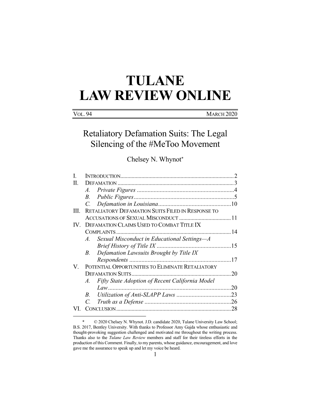 Tulane Law Review Online