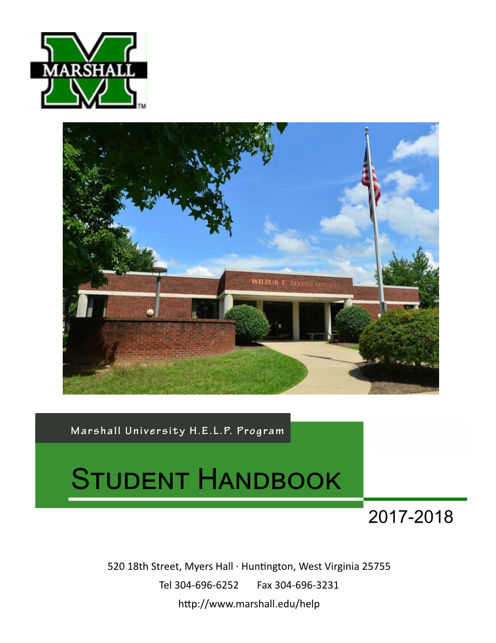 Marshall University HELP Program 520 18Th Street, Myers Hall