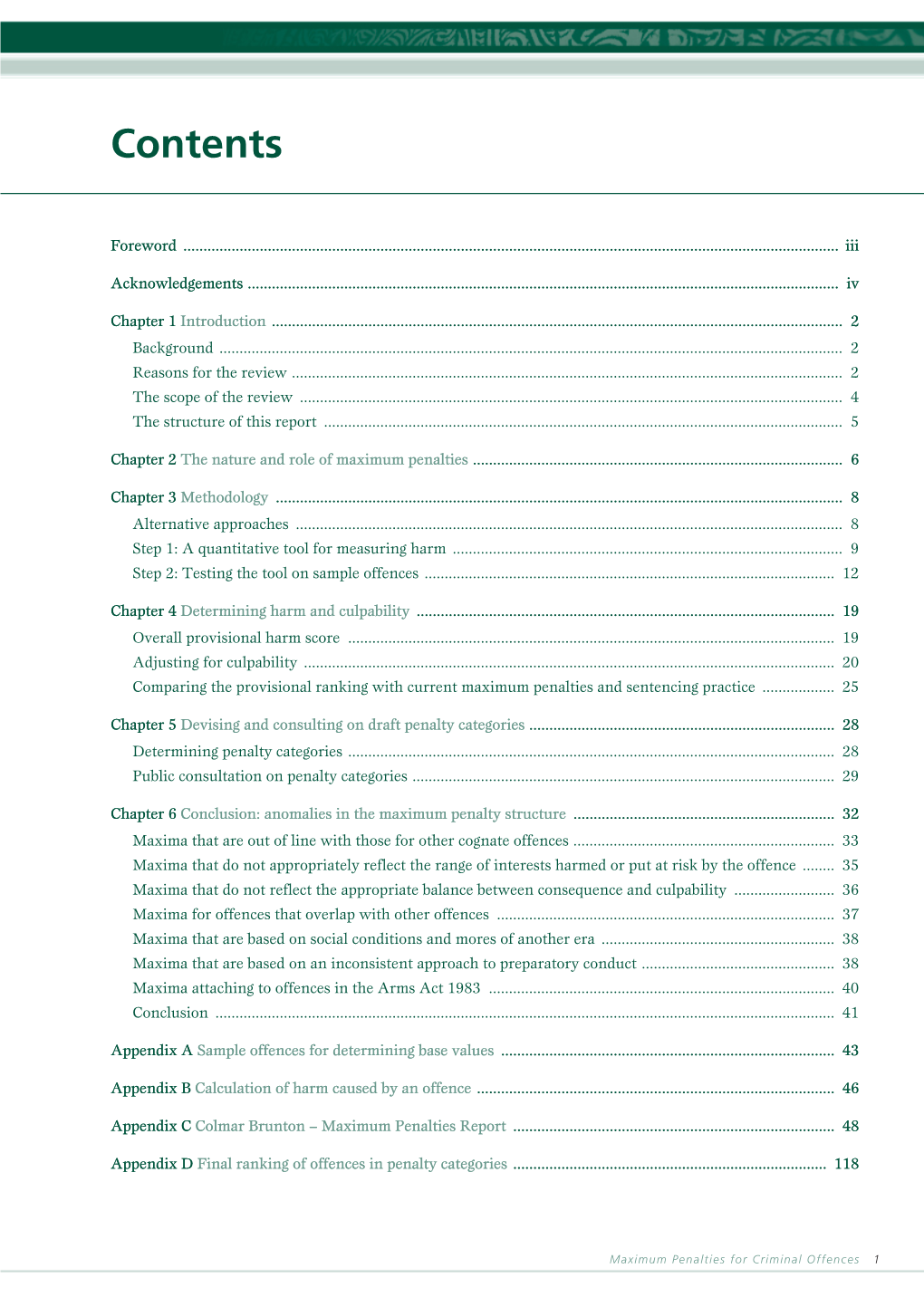 SP21 Maximum Penalties for Criminal Offences