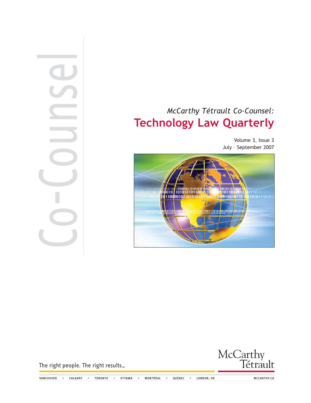 Technology Law Quarterly Volume 3, Issue 3