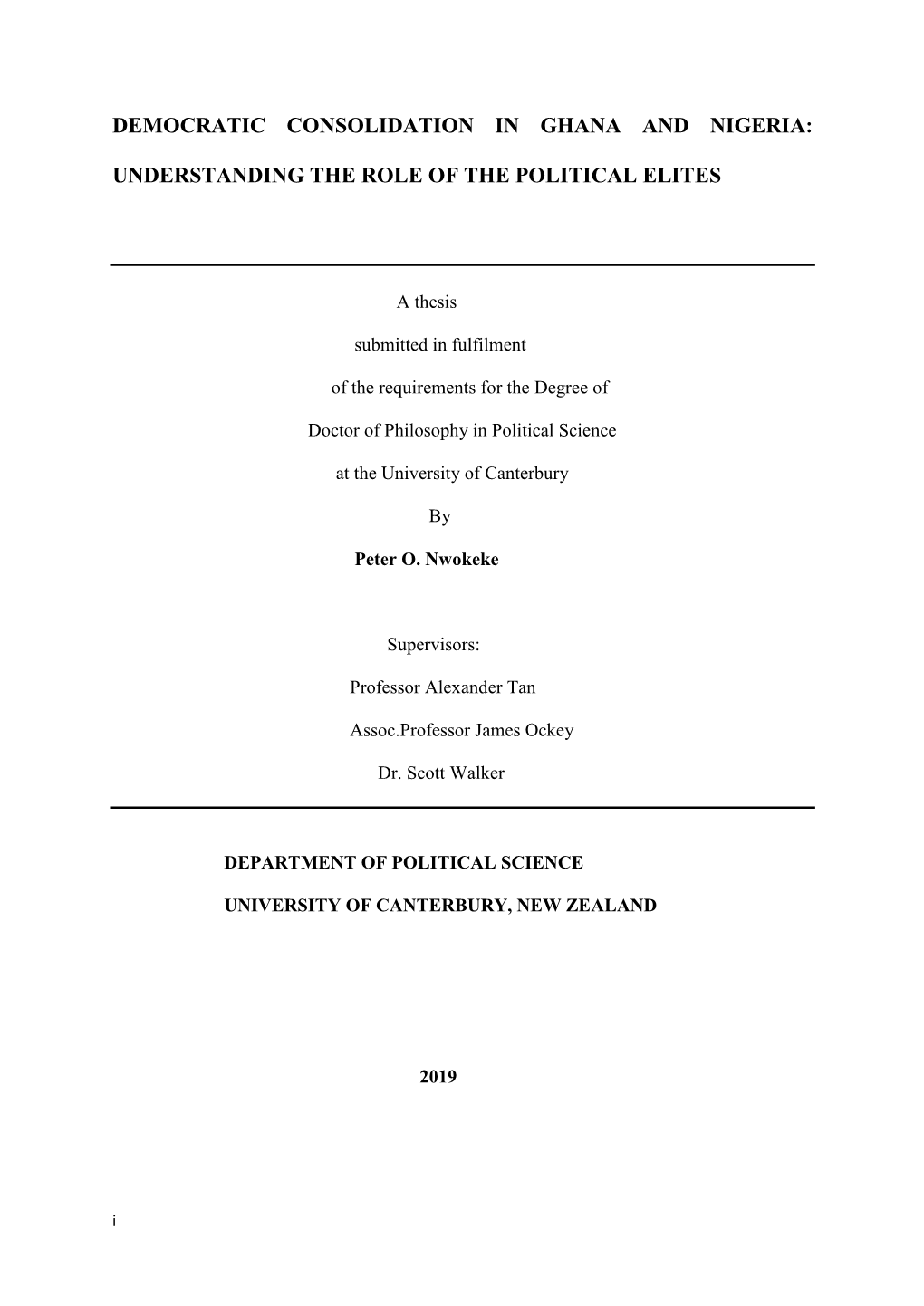 Democratic Consolidation in Ghana and Nigeria: Understanding the Role