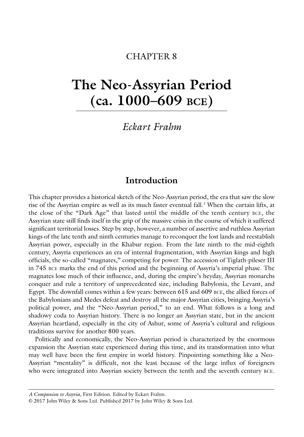 Assyrian Period (Ca. 1000Â•ﬁ609 Bce)