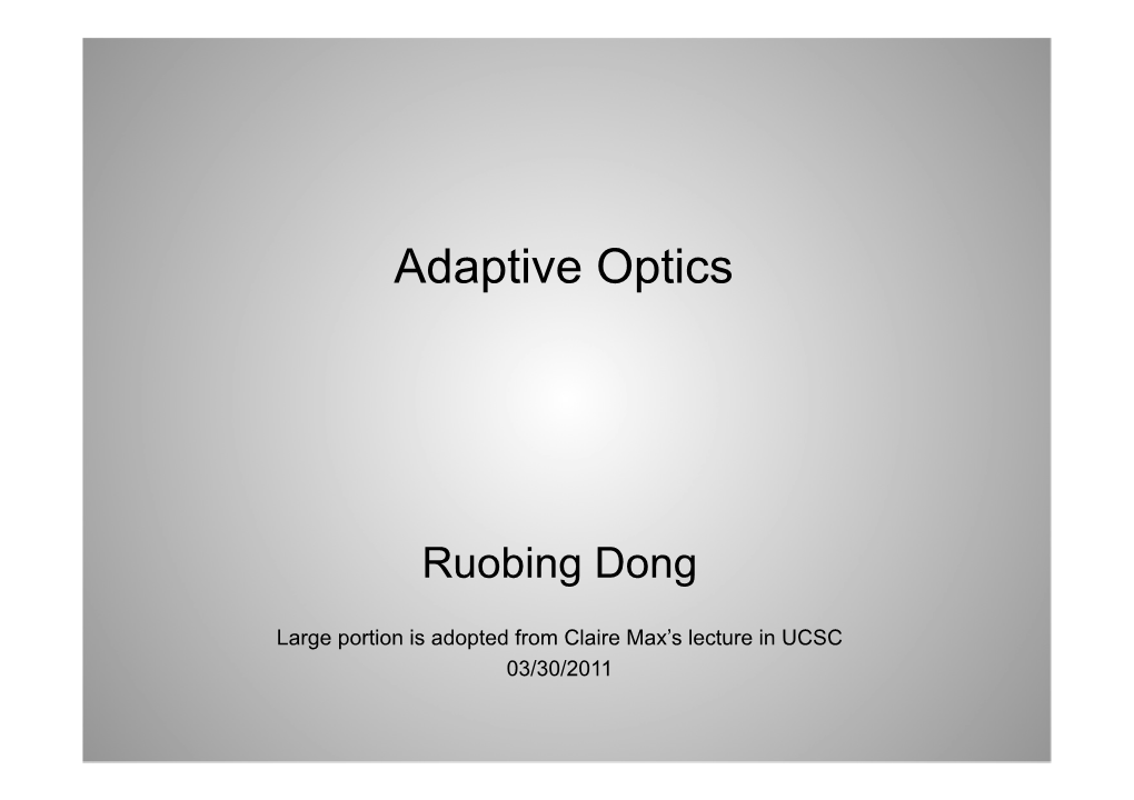 Adaptive Optics