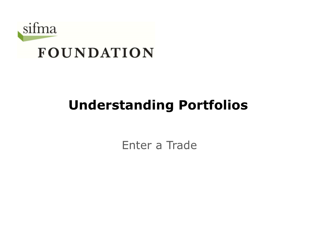 Understanding Portfolios