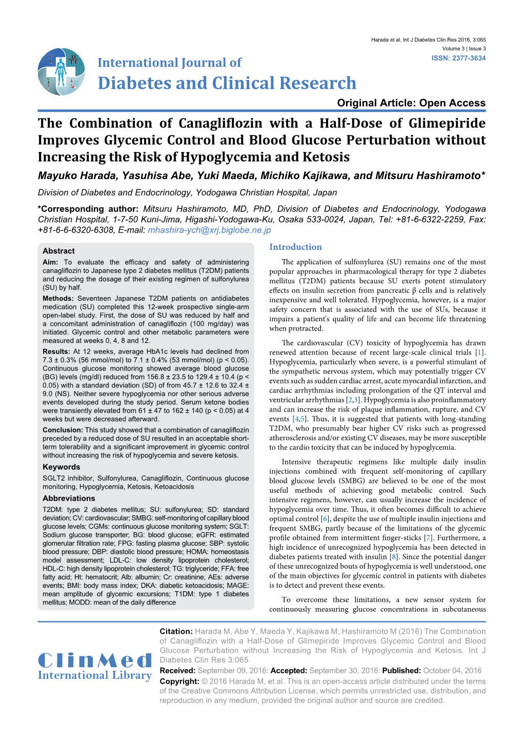 The Combination of Canagliflozin with a Half-Dose of Glimepiride