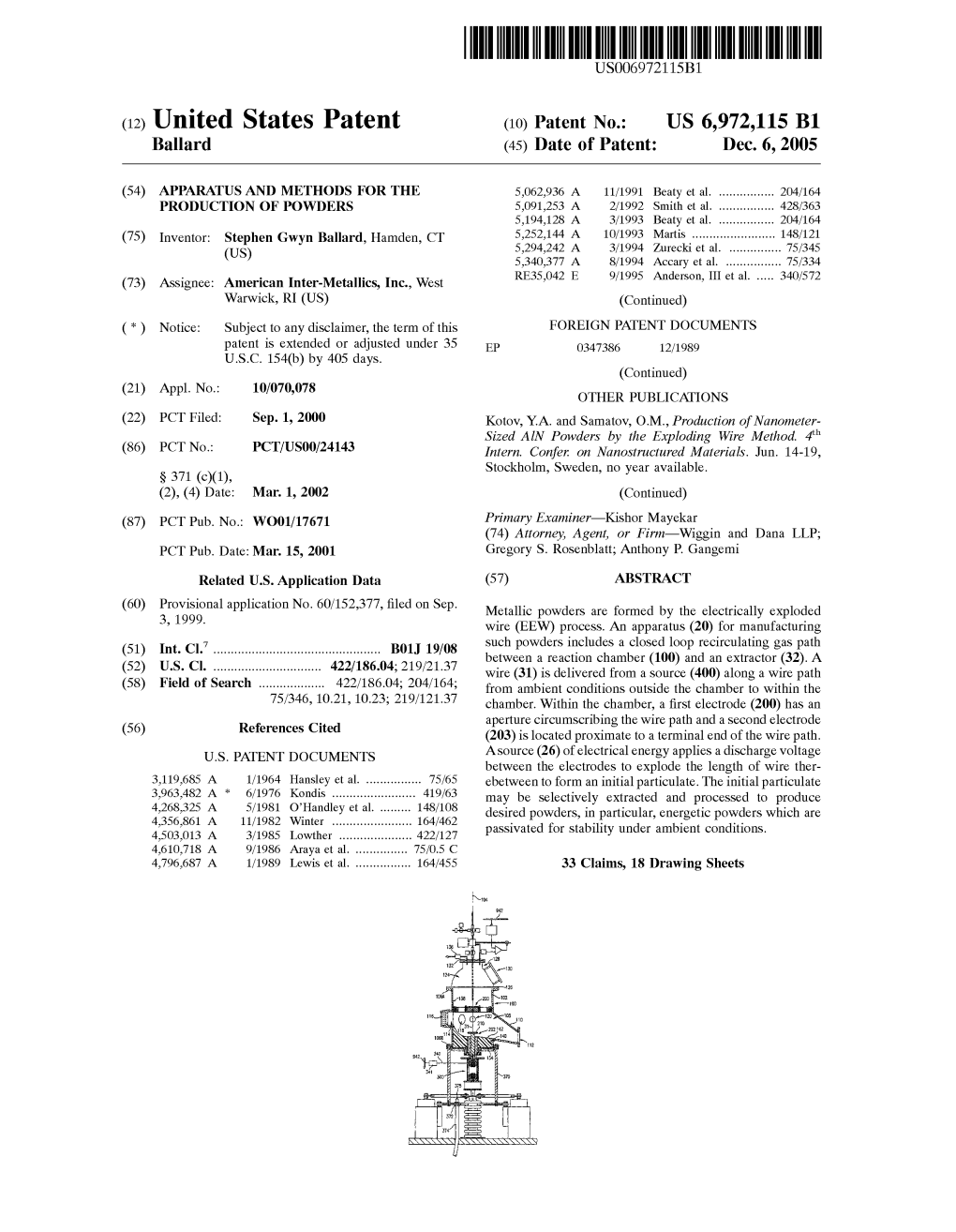 (12) United States Patent (10) Patent No.: US 6,972,115 B1 Ballard (45) Date of Patent: Dec