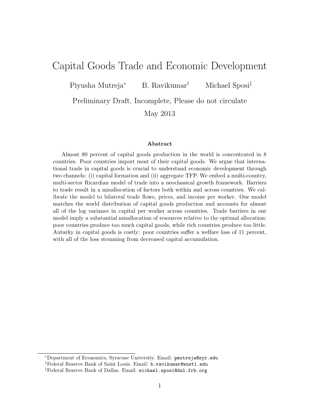 Capital Goods Trade and Economic Development