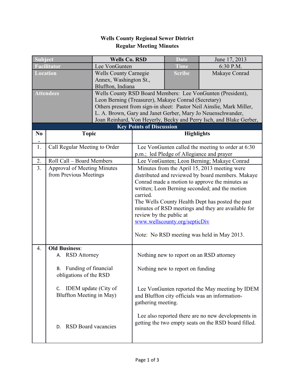 Wells County Regional Sewer District