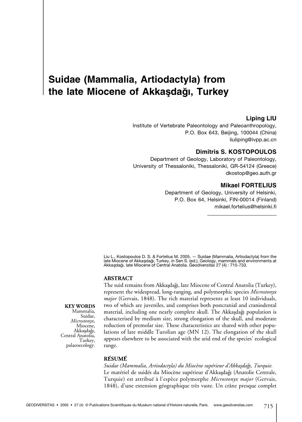 (Mammalia, Artiodactyla) from the Late Miocene of Akkas¸Dag˘I, Turkey