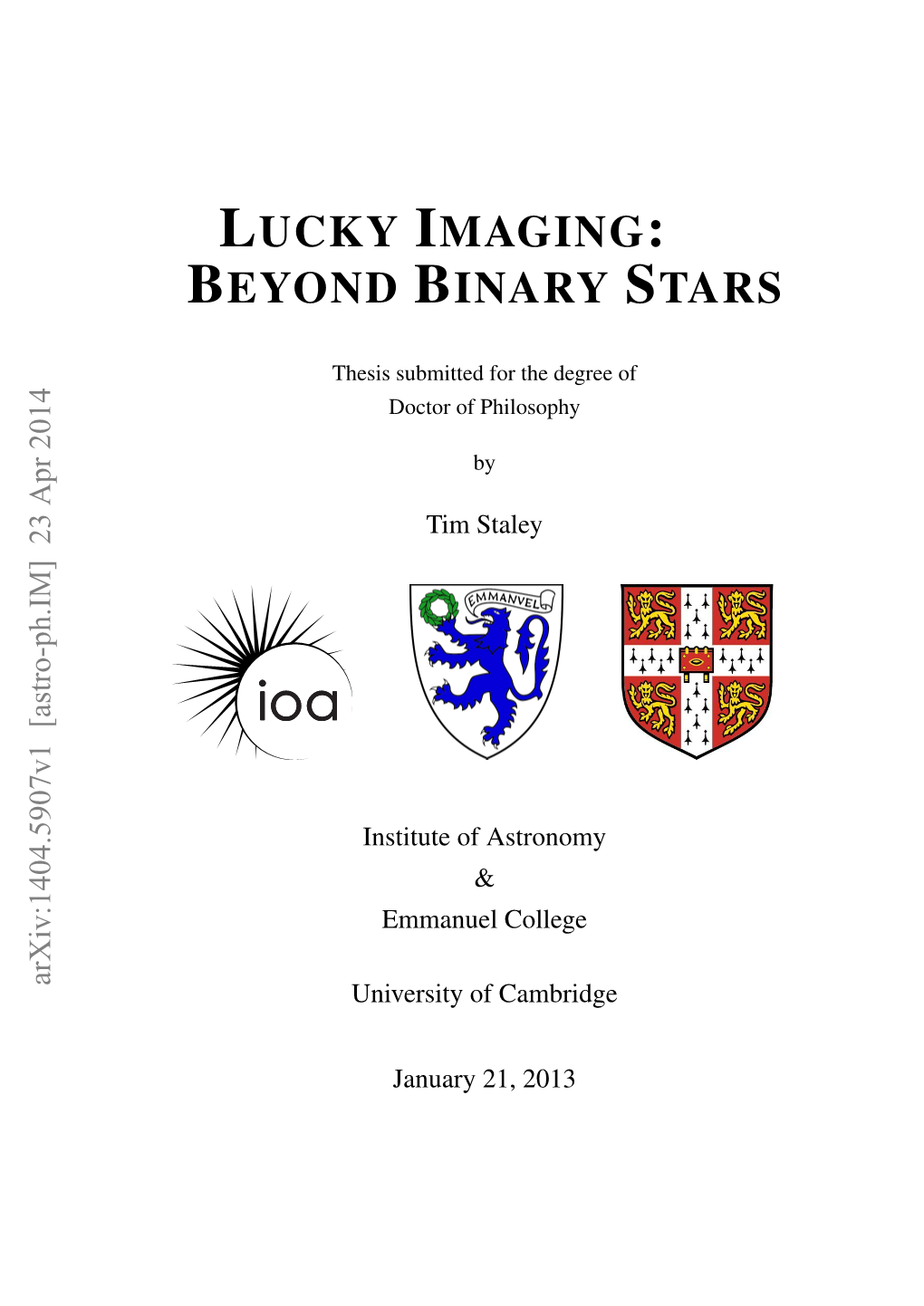 Lucky Imaging: Beyond Binary Stars